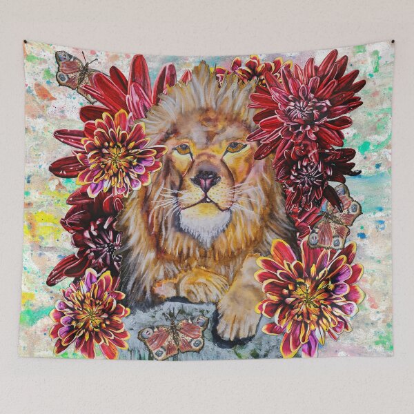 Item preview, Lion, Butterfly, Chrysanthemums Background 1 designed and sold by nastiaart.