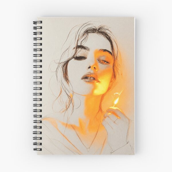 Item preview, Ethereal Woman Portrait Sketch with Golden Light | Minimalist Pencil Art | Aesthetic Wall Art | Modern Female Illustration designed and sold by  Mirai_Art.