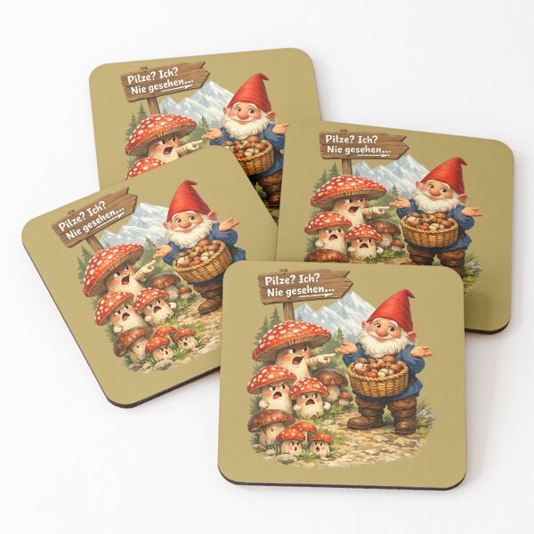 Item preview, Funny Mushroom Picker Gnome – Pilze? Ich? Nie gesehen! Alpine Forest Humor designed and sold by Alpine-Ink.