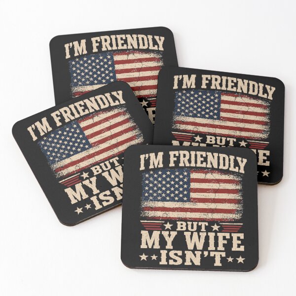 Item preview, I'm Friendly But My Wife Isn't Funny Husband  | Marriage Humor Gift | Sarcastic Couple Quote Design designed and sold by 76Valeria.