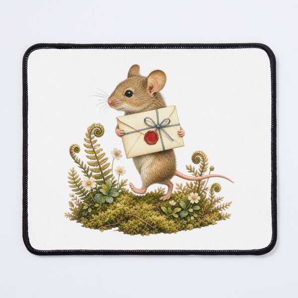 Item preview, Little Mouse with a Wax-Sealed Letter designed and sold by Freshloop Studio | Whimsical Vintage Art.