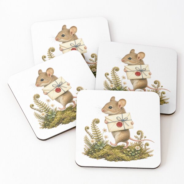 Item preview, Little Mouse with a Wax-Sealed Letter designed and sold by Freshloop Studio | Whimsical Vintage Art.