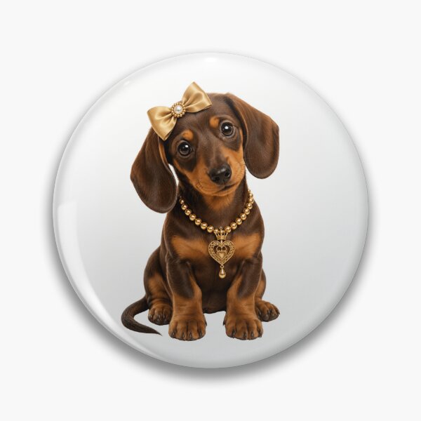 Item preview, Elegant Dachshund Princess Luxury Wiener Dog Puppy Portrait with Golden Bow designed and sold by RoPrincess.