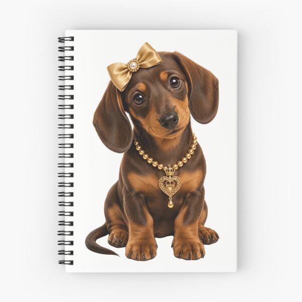 Item preview, Elegant Dachshund Princess Luxury Wiener Dog Puppy Portrait with Golden Bow designed and sold by RoPrincess.