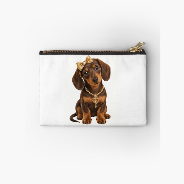 Item preview, Elegant Dachshund Princess Luxury Wiener Dog Puppy Portrait with Golden Bow designed and sold by RoPrincess.