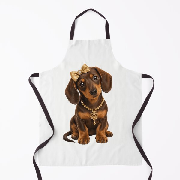 Item preview, Elegant Dachshund Princess Luxury Wiener Dog Puppy Portrait with Golden Bow designed and sold by RoPrincess.