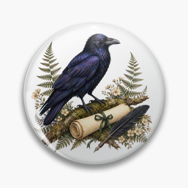 Item preview, Raven and the Unwritten Parchment designed and sold by Whimsy Paw Studio | Cute Animal Art.