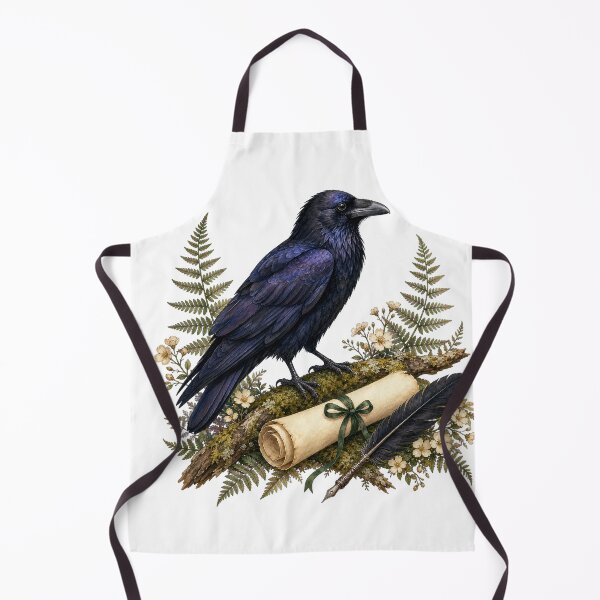 Item preview, Raven and the Unwritten Parchment designed and sold by Freshloop Studio | Whimsical Vintage Art.