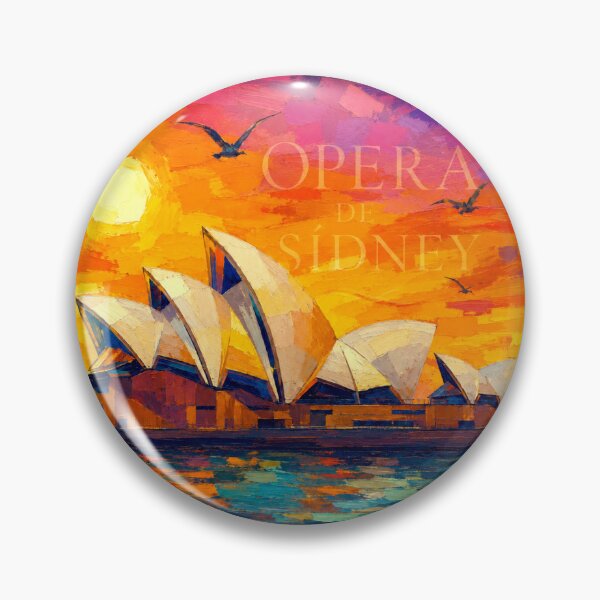 Item preview, Sydney Opera House Sunset Painting | Colorful Australia Travel Art | Sydney Landmark Graphic Tee, Sticker & Wall Art designed and sold by Kittcatking.