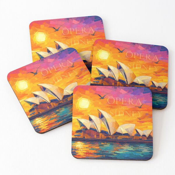 Item preview, Sydney Opera House Sunset Painting | Colorful Australia Travel Art | Sydney Landmark Graphic Tee, Sticker & Wall Art designed and sold by Kittcatking.