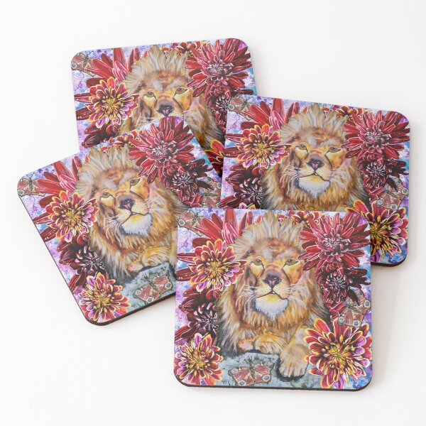 Item preview, Lion, Butterfly, Chrysanthemums Background 2 designed and sold by nastiaart.