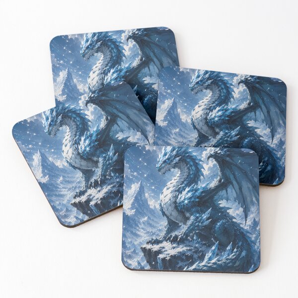 Item preview, Ice Dragon Guardian | Fantasy Dragon Digital Art | Blue Frost Beast designed and sold by Strange man.