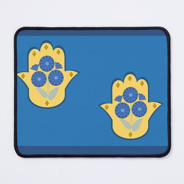 Item preview, Blue-and-yellow Floral Hamsa designed and sold by Butterfly-Tree.