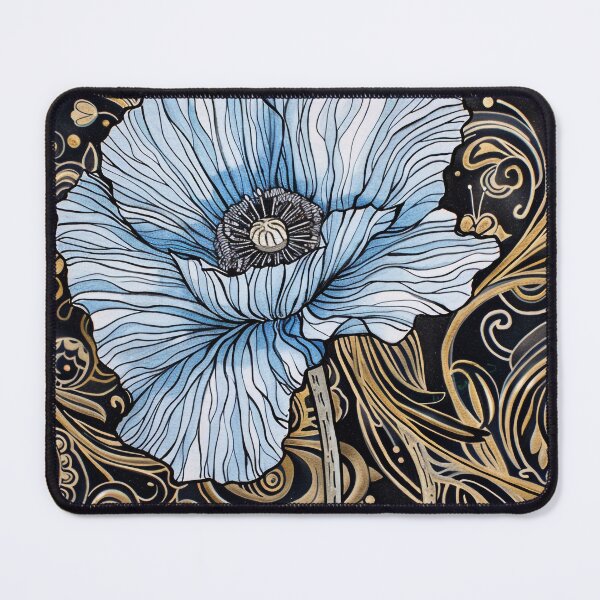 Item preview, Elegant Blue Poppy Golden Filigree designed and sold by Pierce Millington Gallery.