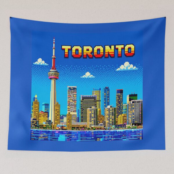 Item preview, Toronto Retro Pixel Art Skyline | CN Tower 8-Bit Cityscape | Vintage Canada Travel Sticker | Gamer Aesthetic | Toronto Souvenir | Pixel Art Design designed and sold by Kittcatking.