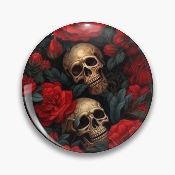 Item preview, Gothic Skulls & Crimson Roses Pattern designed and sold by INKRebelGraphic.