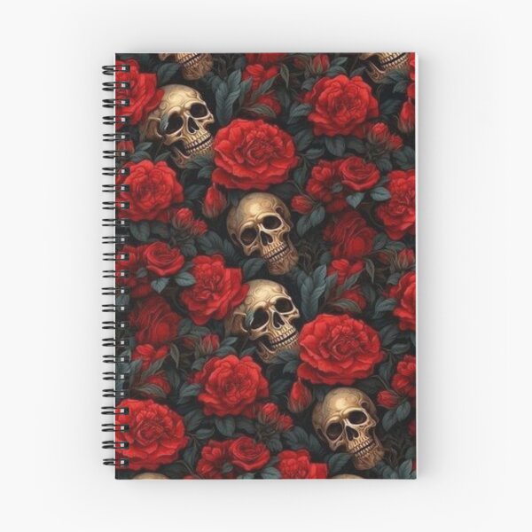 Item preview, Gothic Skulls & Crimson Roses Pattern designed and sold by INKRebelGraphic.