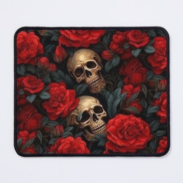 Item preview, Gothic Skulls & Crimson Roses Pattern designed and sold by INKRebelGraphic.