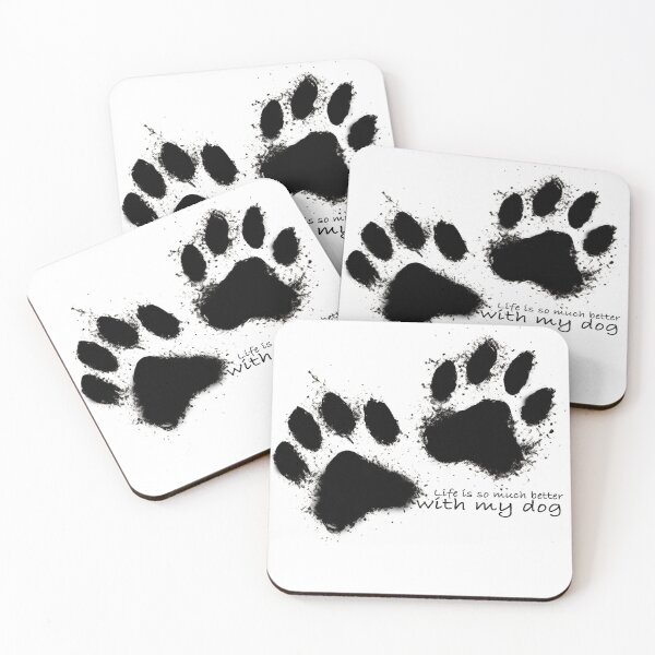 Item preview, Life Is So Much Better With My Dog | Cute Dog Paw Print Design | Dog Lover T-Shirt, Sticker & Gift designed and sold by Kittcatking.