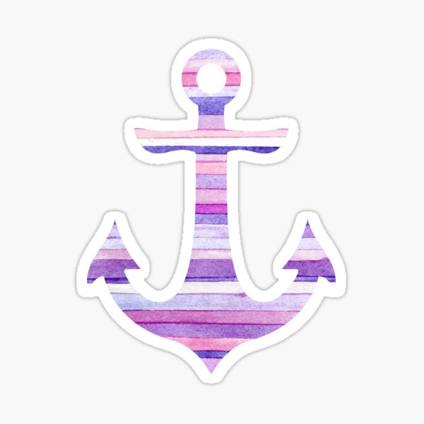 Stripey Anchor Sticker