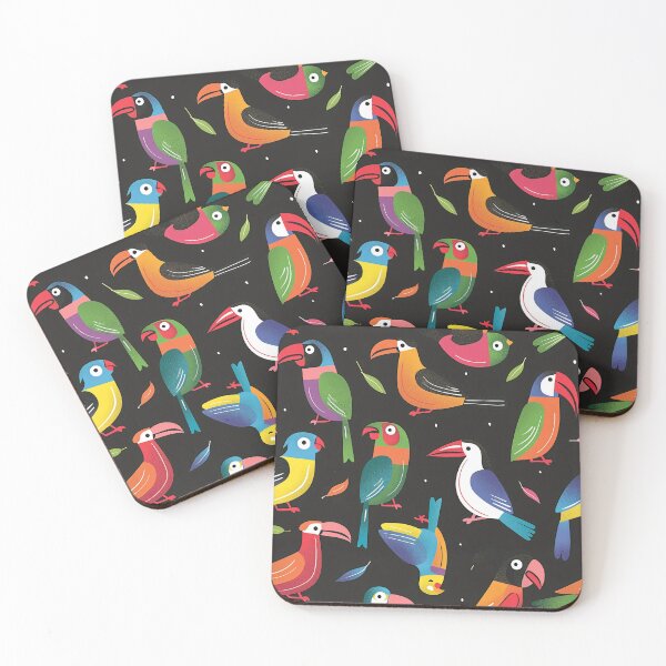 Item preview, Colorful Mid-Century Modern Bird Pattern designed and sold by Pierce Millington Gallery.