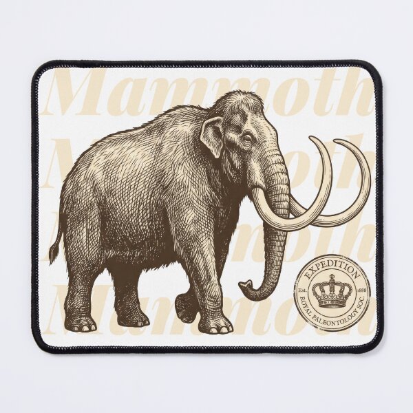 Item preview, Woolly Mammoth Vintage Scientific Illustration Extinct Megafauna Print designed and sold by NullSpacePrints.