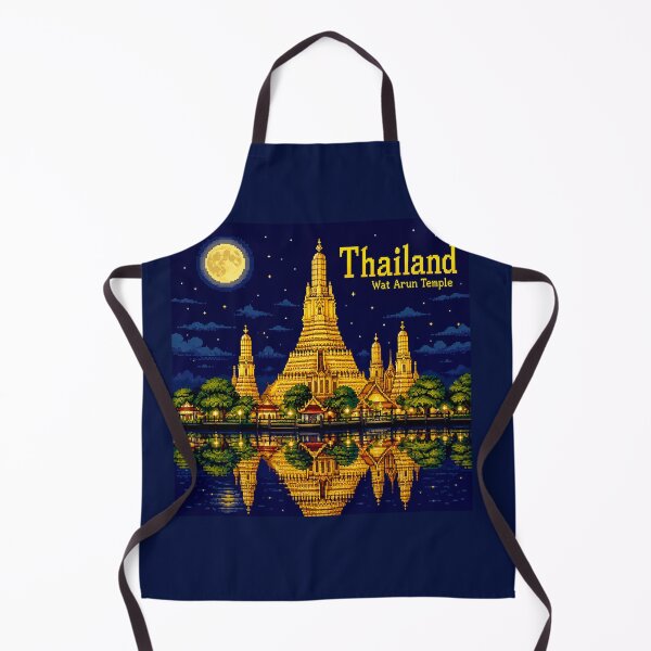 Item preview, Thailand Wat Arun Pixel Art | Bangkok Temple Retro 8-Bit Design | Thailand Travel T-Shirt, Sticker & Wall Art designed and sold by Kittcatking.