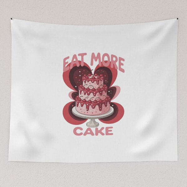Item preview, Cute Cherry Drip Birthday Cake Illustration – Eat More Cake Sweet Dessert Design designed and sold by Celebrate & Sparkle.