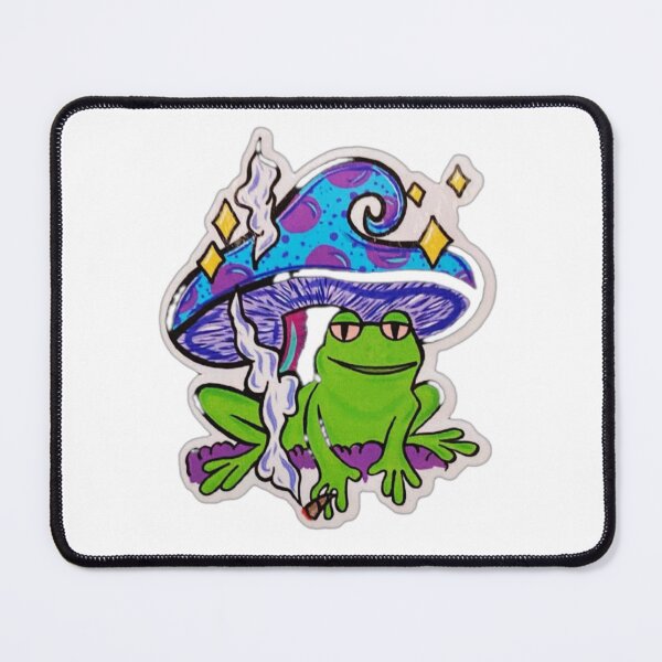Item preview, green frog in its mushroom designed and sold by Lellenatavarez.