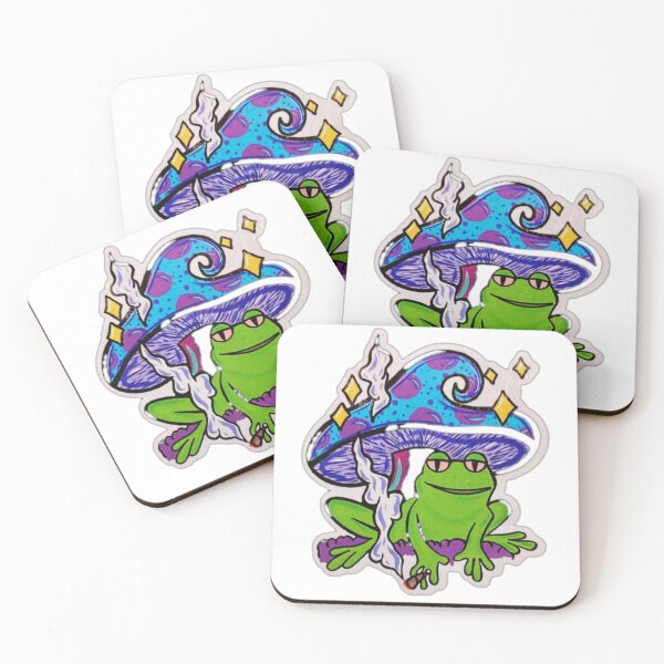 Item preview, green frog in its mushroom designed and sold by Lellenatavarez.