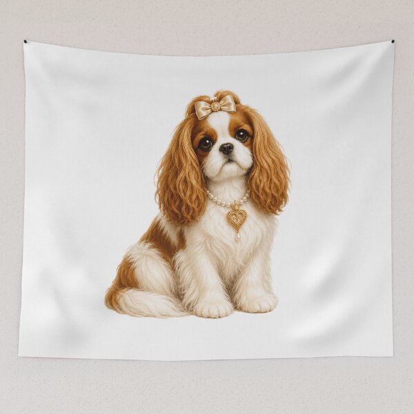 Aperçu de l'œuvre Portrait élégant d'un chien princesse Cavalier King Charles Spaniel royal créée et vendue par RoPrincess.