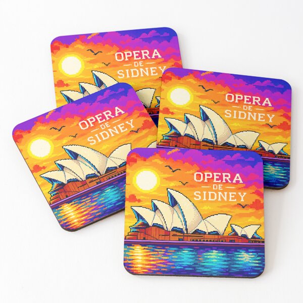Item preview, Pixel Sydney Opera House / Sydney Sunset 8-Bit / Vaporwave Opera designed and sold by Kittcatking.