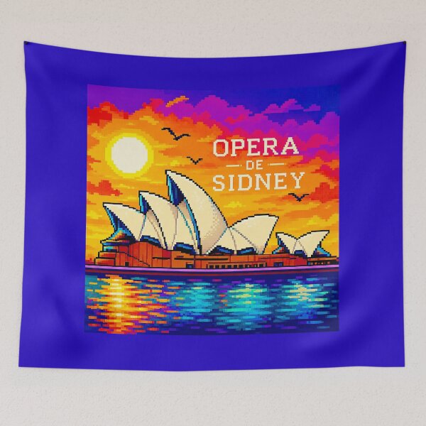 Item preview, Pixel Sydney Opera House / Sydney Sunset 8-Bit / Vaporwave Opera designed and sold by Kittcatking.