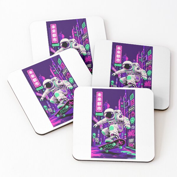 Item preview, Skateboarding through a neon future designed and sold by Daksheshvishwa.