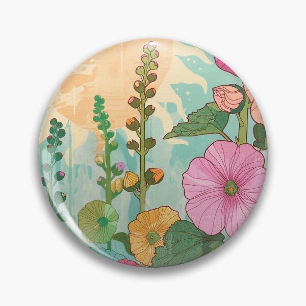 Item preview, Vibrant Retro Summer Hollyhock Sun designed and sold by Pierce Millington Gallery.