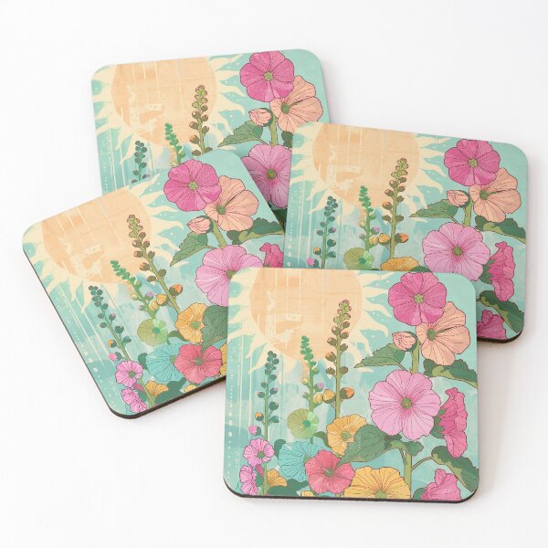 Item preview, Vibrant Retro Summer Hollyhock Sun designed and sold by Pierce Millington Gallery.
