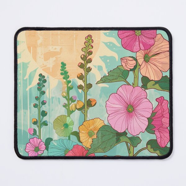 Item preview, Vibrant Retro Summer Hollyhock Sun designed and sold by Pierce Millington Gallery.
