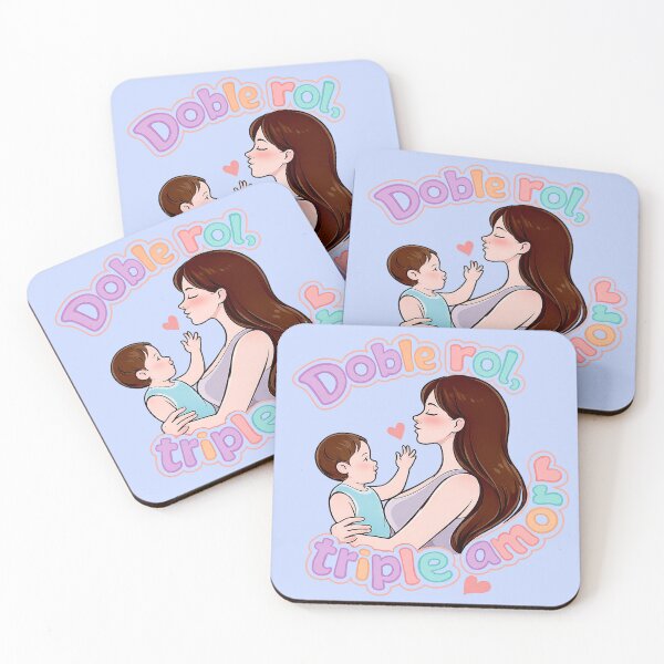 Item preview, Double Role Triple Love | Gift for Working Mom | Kawaii Art Mother and Son, Mother and Daughter. designed and sold by Kittcatking.