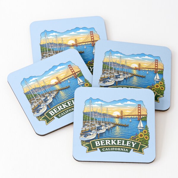 Item preview, Berkeley, California - Marina Sailboats and Bay Sunset Scene designed and sold by Myra365Art.
