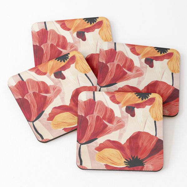 Item preview, Vibrant Red Orange Poppy Pattern designed and sold by Pierce Millington Gallery.