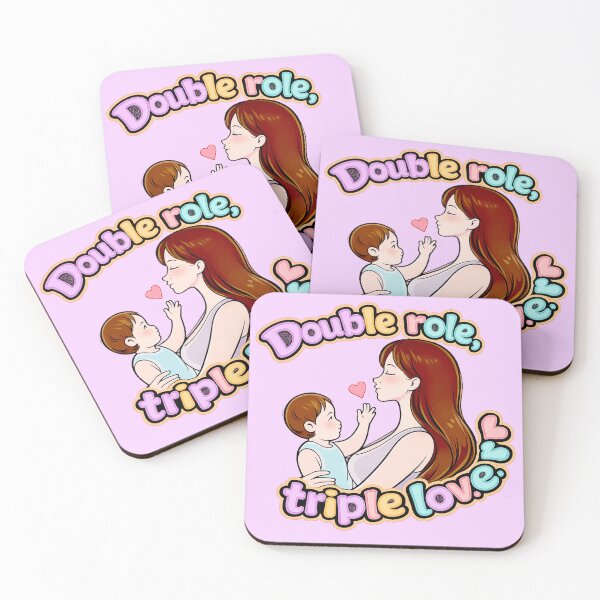 Item preview, Double Role Triple Love | Gift for Working Mom | Kawaii Mother and Child Art. Single mom. designed and sold by Kittcatking.