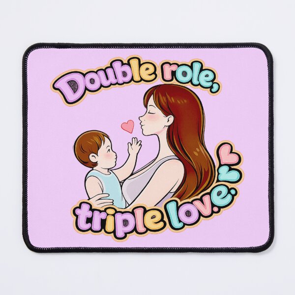 Item preview, Double Role Triple Love | Gift for Working Mom | Kawaii Mother and Child Art. Single mom. designed and sold by Kittcatking.