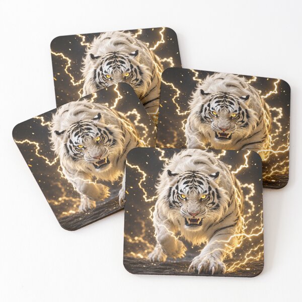 Item preview, White Tiger of Lightning  designed and sold by INKRebelGraphic.