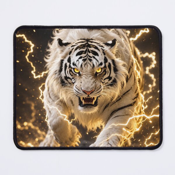 Item preview, White Tiger of Lightning designed and sold by INKRebelGraphic.
