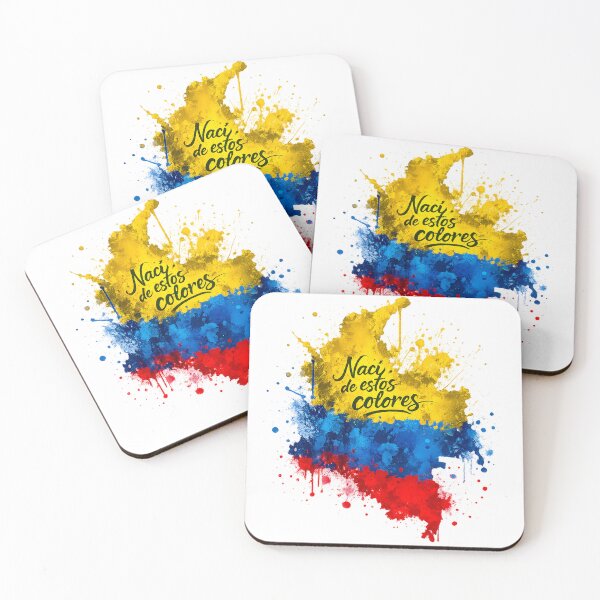Item preview, I Was Born of These Colors – Colombia Watercolor Flag | Colombian Pride Paint Splash | Patriotic Typography Art Sticker designed and sold by Kittcatking.