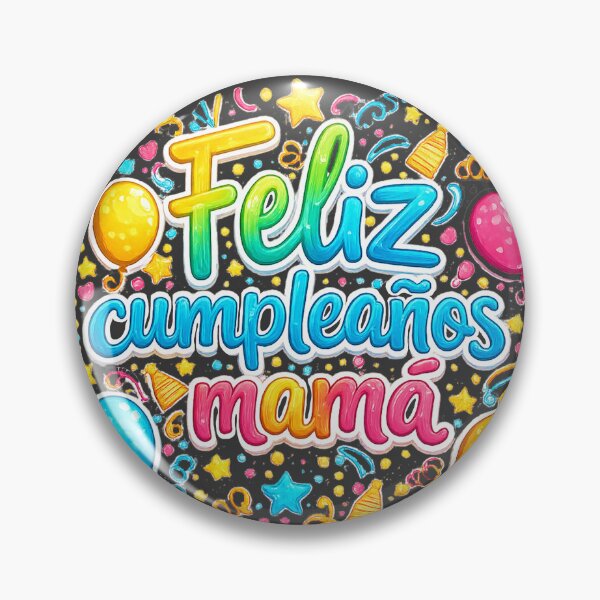 Item preview, Feliz Cumpleaños Mama Colorful Spanish Lettering – Cute Mother's Birthday Gift Design – Balloon Party Typography Sticker, T-Shirt & Mug designed and sold by Kittcatking.