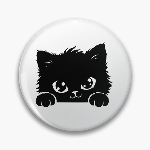Item preview, Cute Black Kitten Peeking Over Edge | Kawaii Cat Design designed and sold by Wizoft.