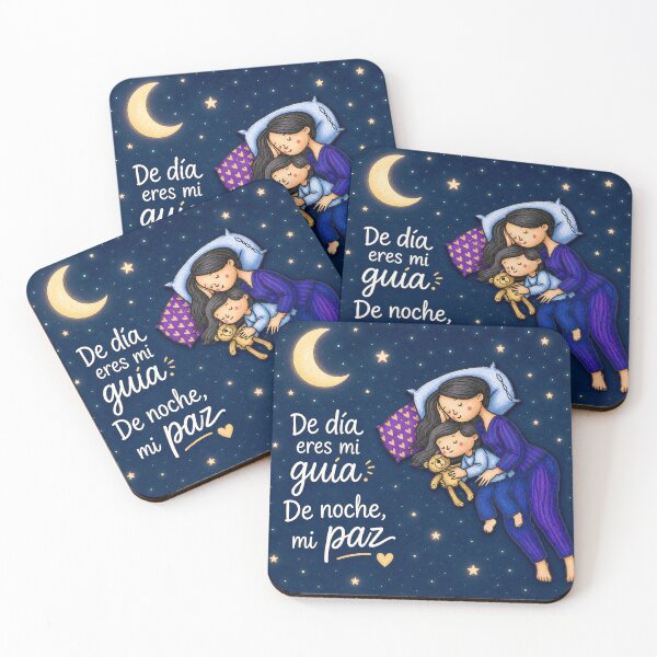 Item preview, By Day You Are My Guide, By Night My Peace – Loving Mom and Child Sleeping Illustration | Mother's Love | Cute Family Art | Mother's Day Gift designed and sold by Kittcatking.