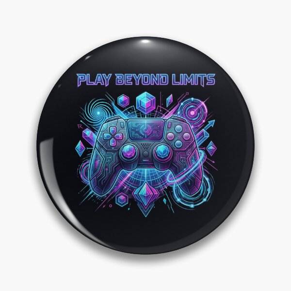 Item preview, Play Beyond Limits Neon Cyberpunk Gaming Controller Design | Futuristic Gamer Esports T-Shirt designed and sold by Bhaskar Digital Art.
