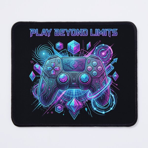 Item preview, Play Beyond Limits Neon Cyberpunk Gaming Controller Design | Futuristic Gamer Esports T-Shirt designed and sold by Bhaskar Digital Art.